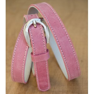 CEINTURE CUIR ROSE | La fine